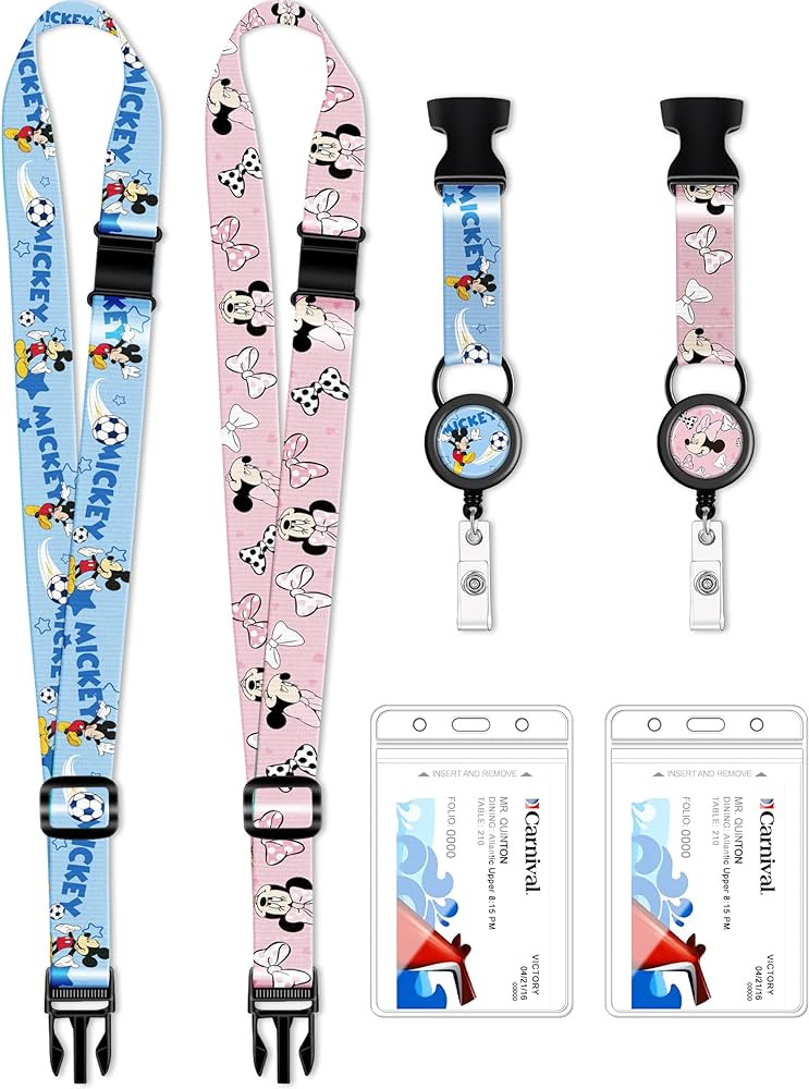 Akkya Cruise Lanyard for Ship Cards with Retractable Reel Waterproof ID Card 2 Pack Cute Cartoon ... | Amazon (US)