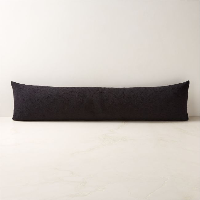 Black Boucle Lumbar Pillow Cover 48''x12'' | CB2