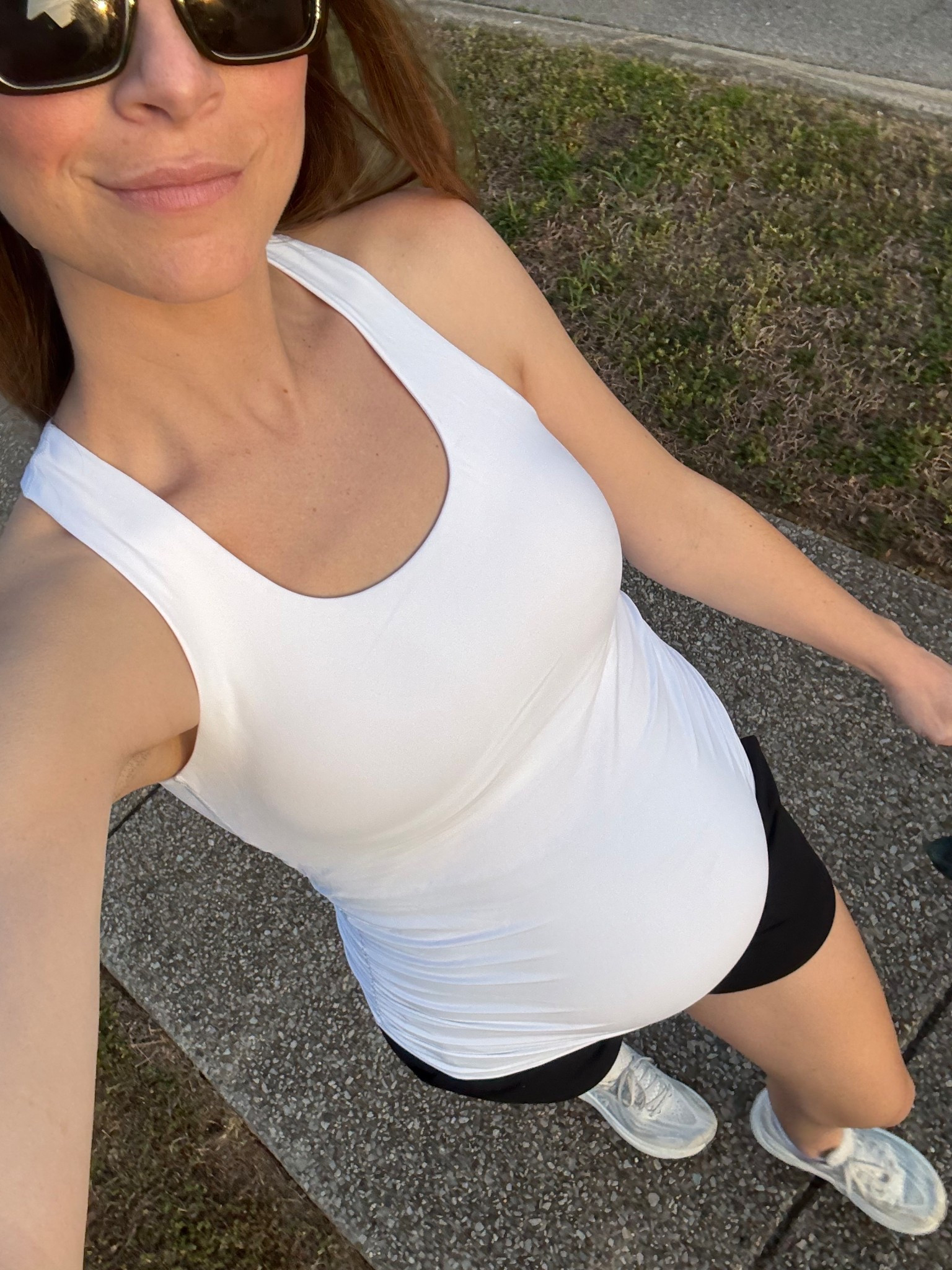 Summer Maternity Activewear 
Tank - wearing size small.
Shorts - wearing size medium


#LTKActive #LTKootd #LTKBump