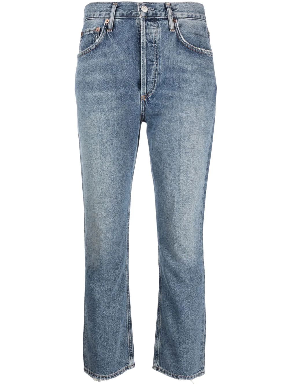AGOLDE Riley high-waisted Cropped Jeans - Farfetch | Farfetch Global