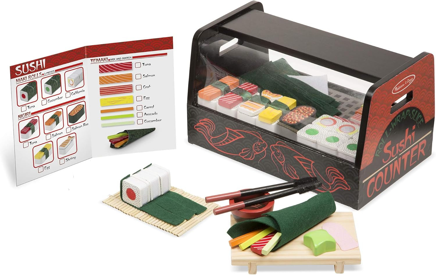 Melissa & Doug Roll, Wrap & Slice Sushi Counter Toy | Amazon (US)