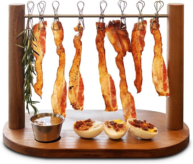 Bacon Serving Dishes for Entertaining - Pack of 1 Wooden Bacon Display for Men Who Have Everythin... | Amazon (US)