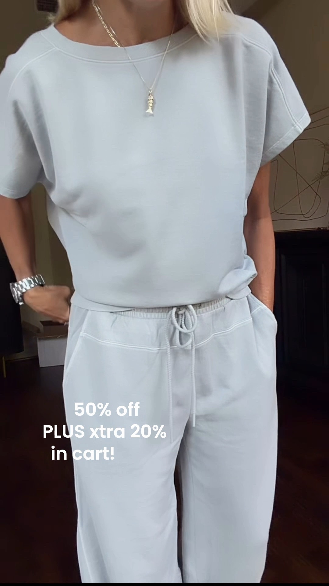 Run omg
This set is Loft. Lou & Grey from Loft and so soft, so comfy
And 50% off PLUS an extra 20% in your cart! 

Too - medium
Bottom - small ￼￼

#LTKootd