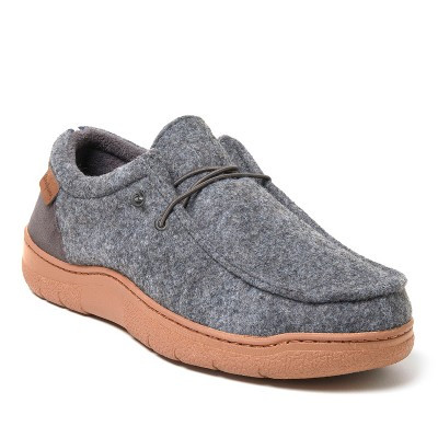 Dearfoams Men's Bennett Closed Back Chukka House Shoe Slipper - Dark Heather Grey Size XL | Target