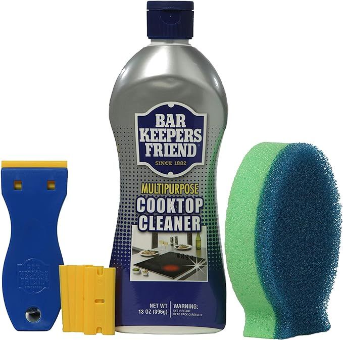 Bar Keepers Friend Ceramic & Glass Cooktop Cleaner 13 oz bottle | DishFish Dual Scrubber | BKF Fl... | Amazon (US)