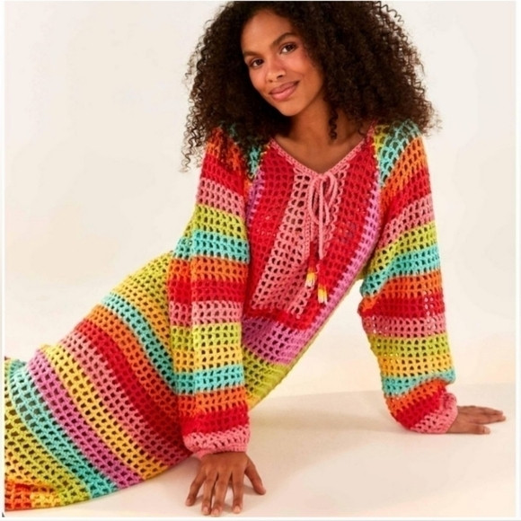 NWT Farm Rio Crochet Tie-Dye Maxi Dress | Poshmark