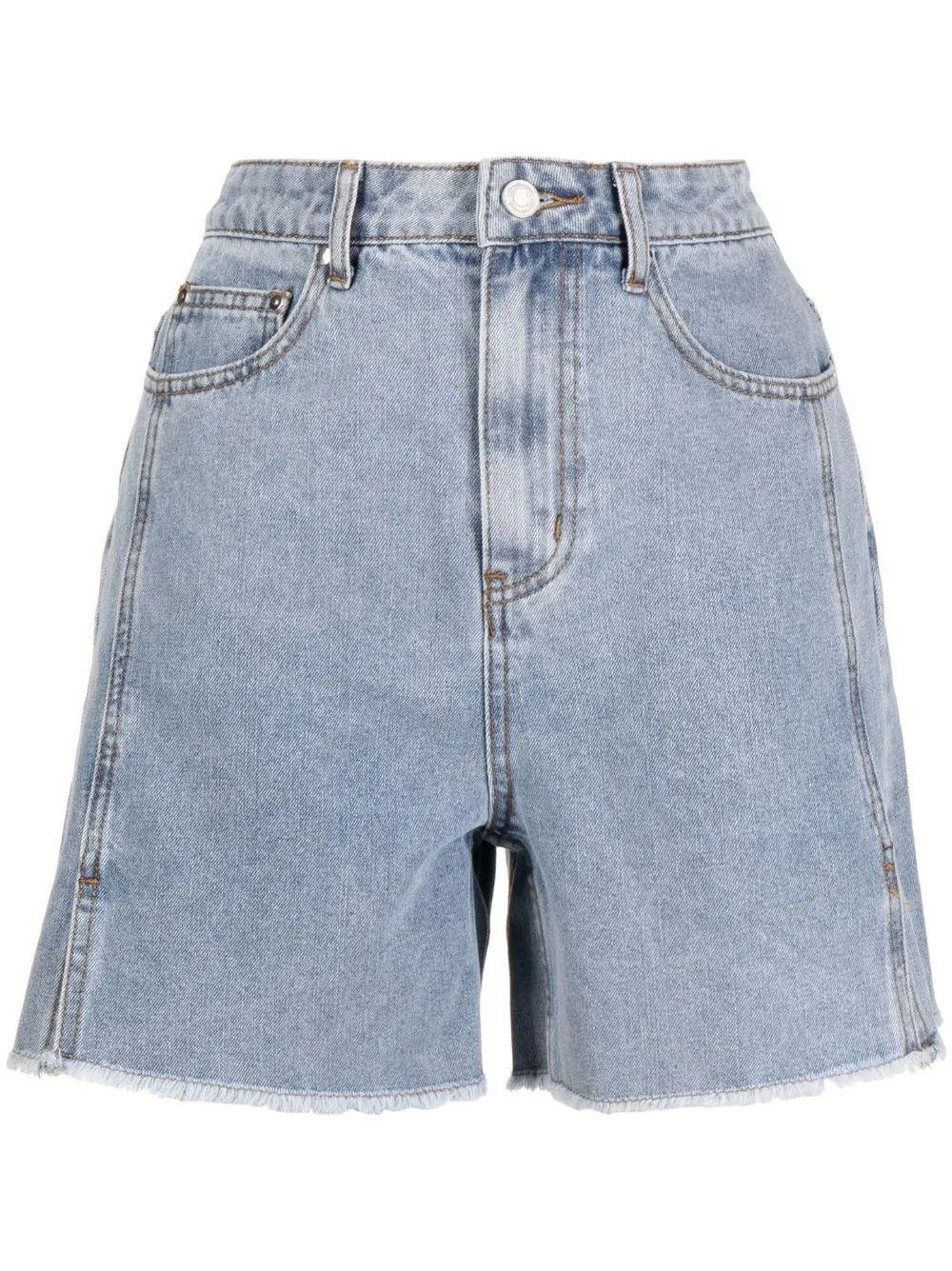 frayed mid-rise denim shorts | Farfetch Global