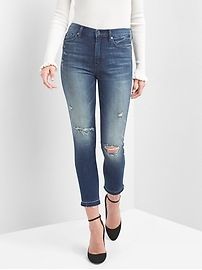 Super high rise distressed true skinny jeans | Gap US