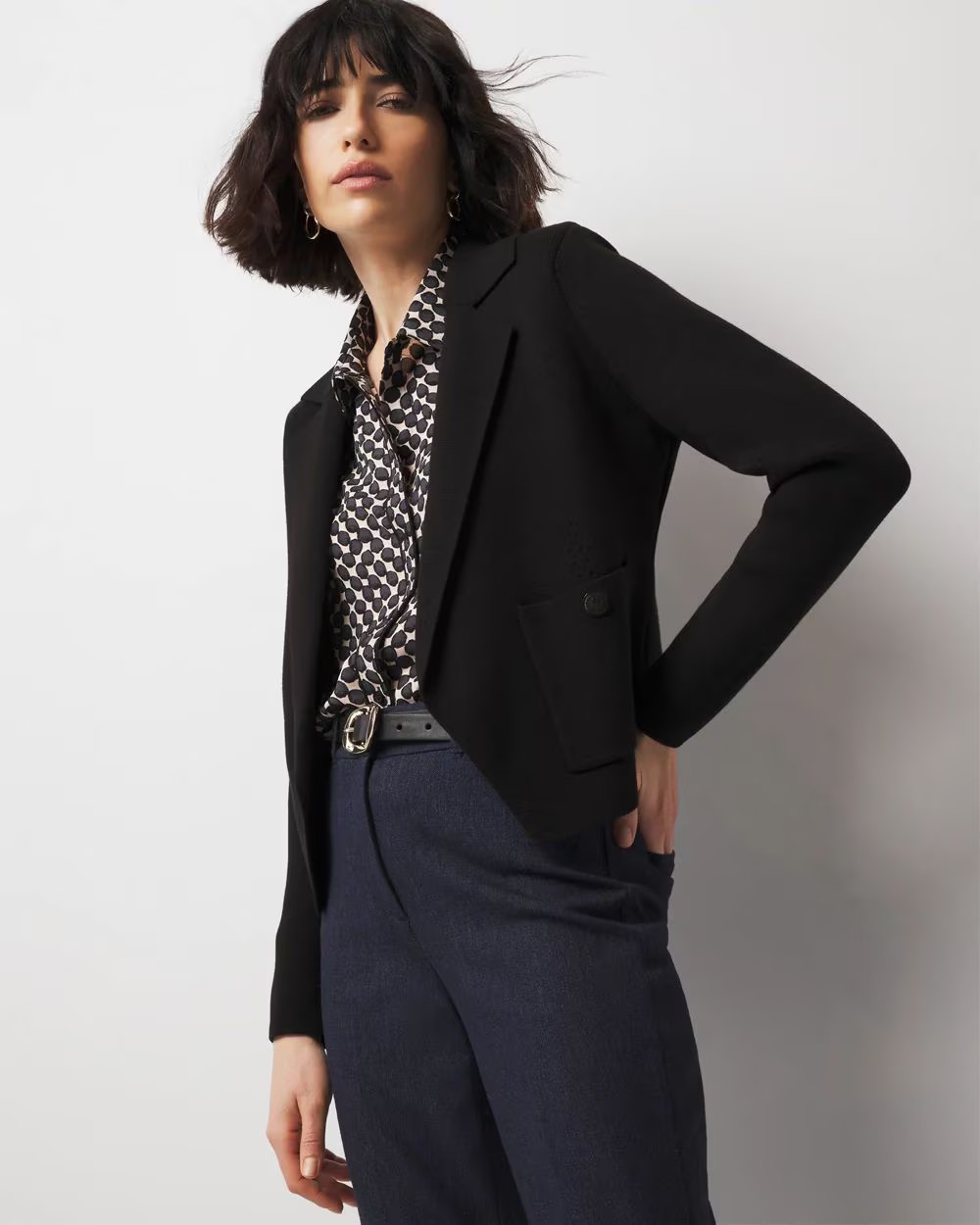 Cropped Sweater Blazer | White House Black Market