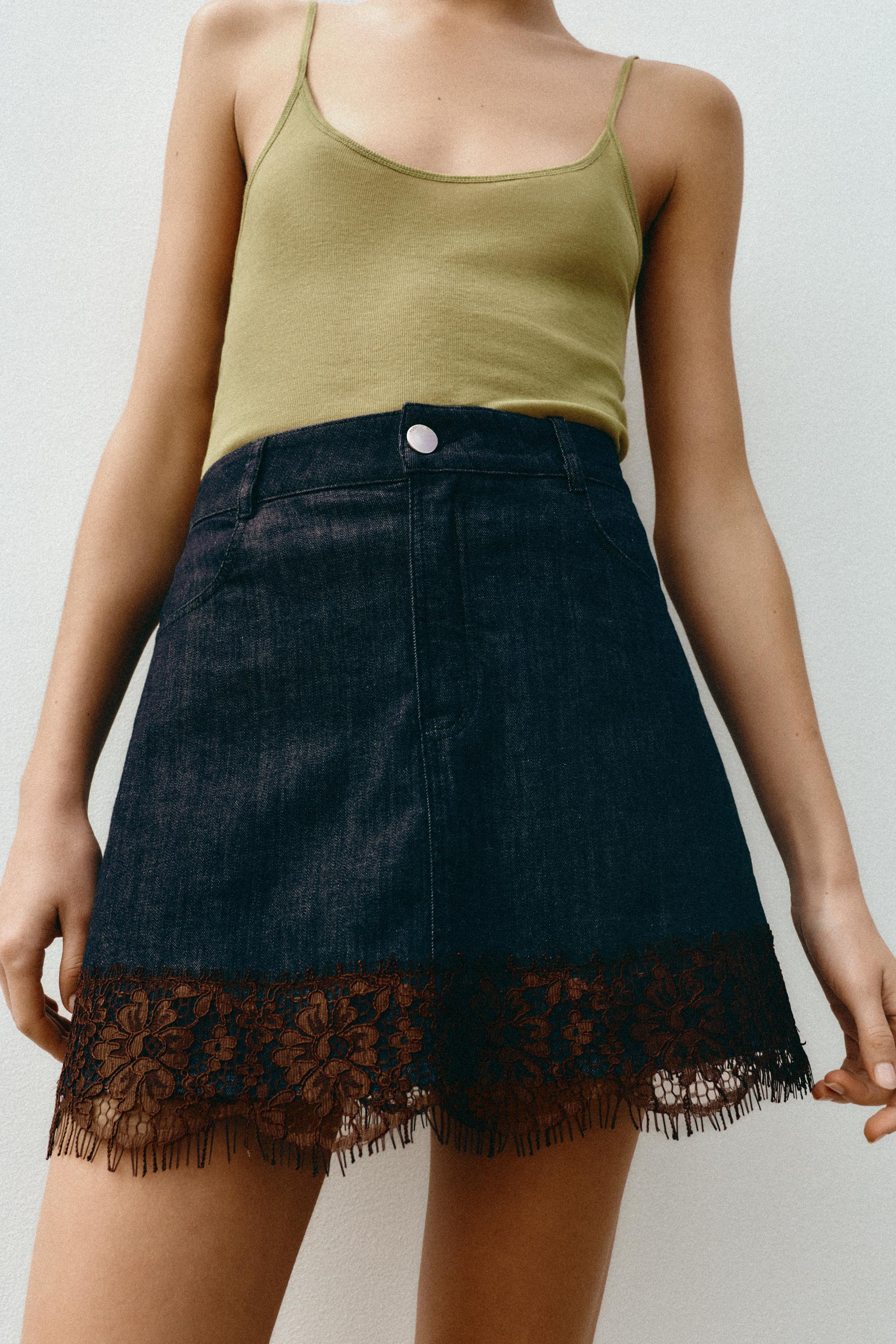 Z1975 DENIM LACE SKORT | Zara US