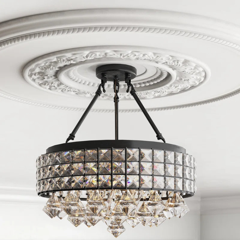 Atlanta 4 - Light 15" Chandelier Style Drum Semi Flush Mount | Wayfair North America