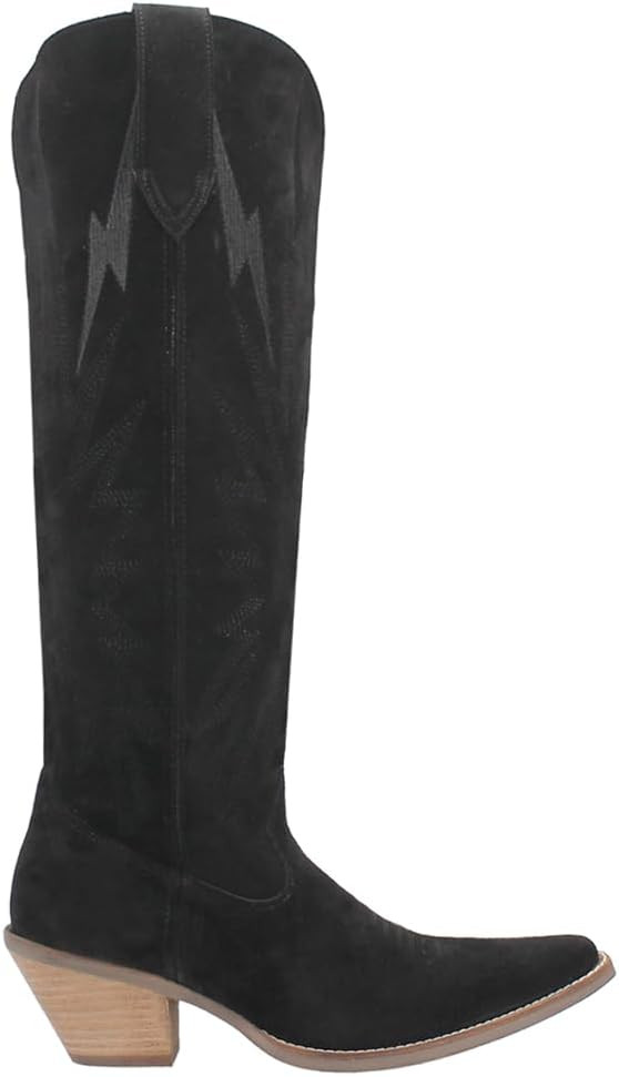 Dingo Womens Thunder Road Snip Toe Casual Boots Knee High Mid Heel 2-3" - Black | Amazon (US)