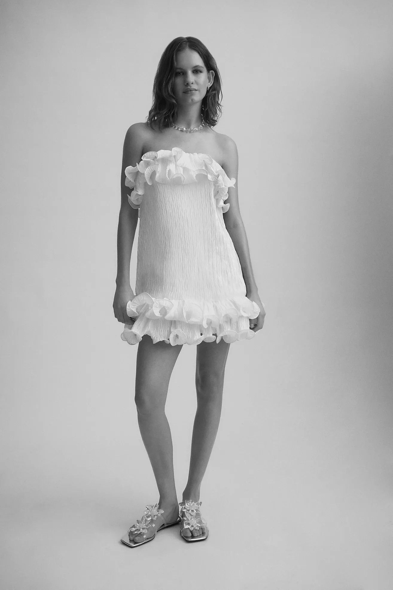 BHLDN Lettie Ruffled Mini Dress | Anthropologie (US)