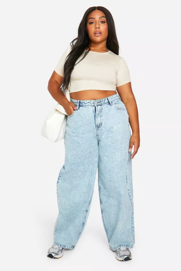 Plus Baggy Straight Leg Denim Jean | boohoo (US & Canada)