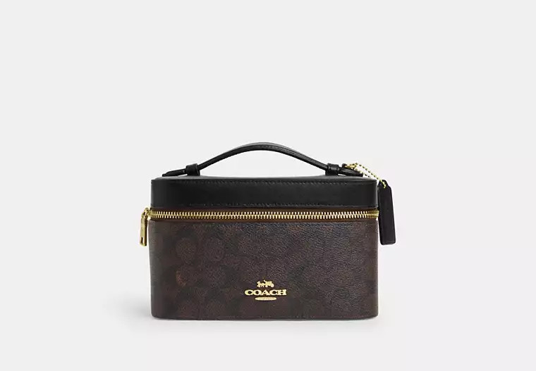 Coach Outlet Cosmetic Case In Signature Canvas - Beige | Coach Outlet US