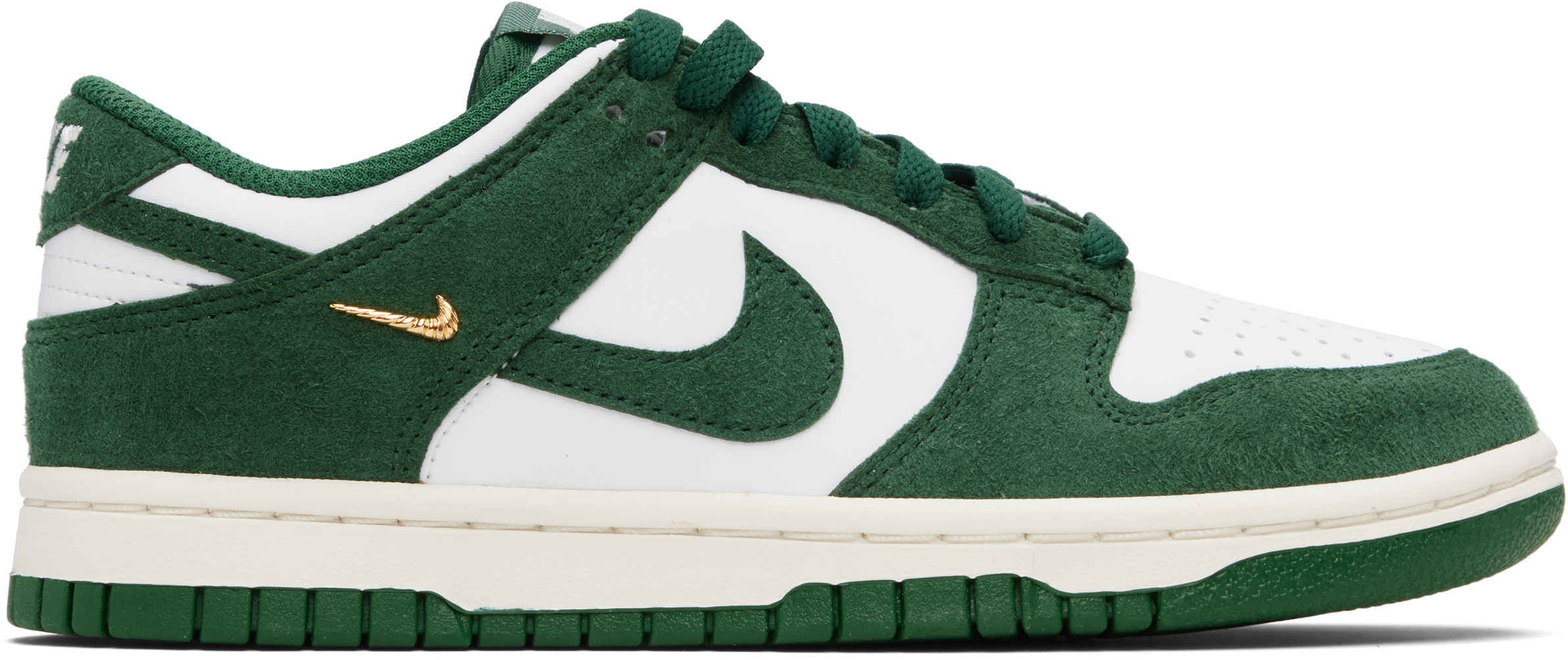 Nike White & Green Dunk Low Sneakers | SSENSE