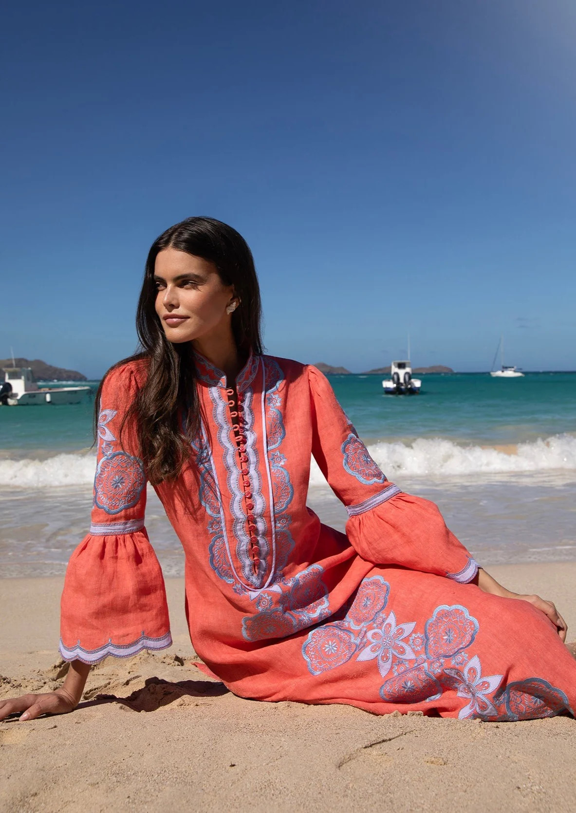 Cerise Bleu Celine Kaftan | Over The Moon