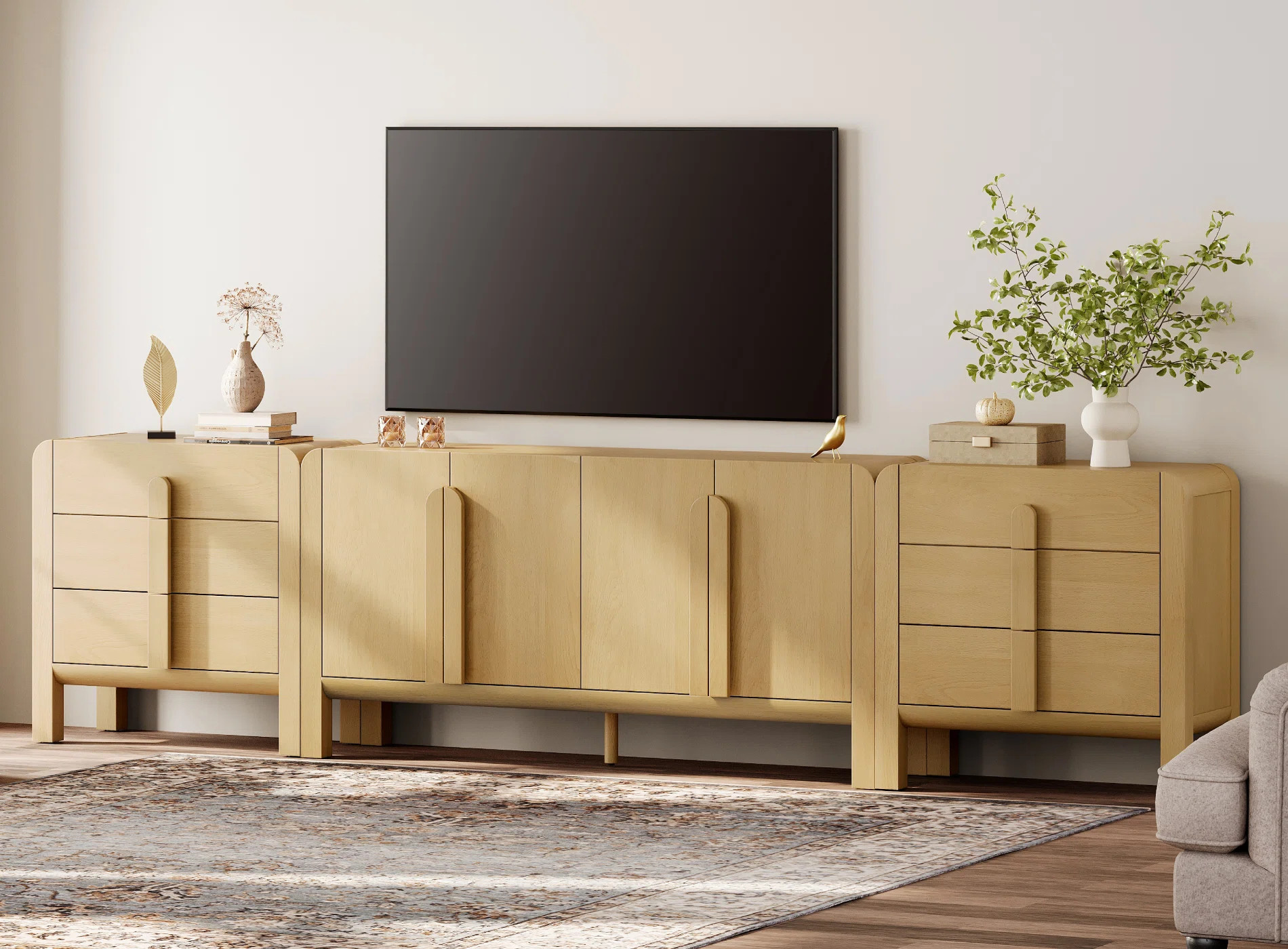Adora Modern TV Stand For Tvs Up To 120 Inch, 3 In 1 Entertainment Center With Adjustable Shelves... | Wayfair North America