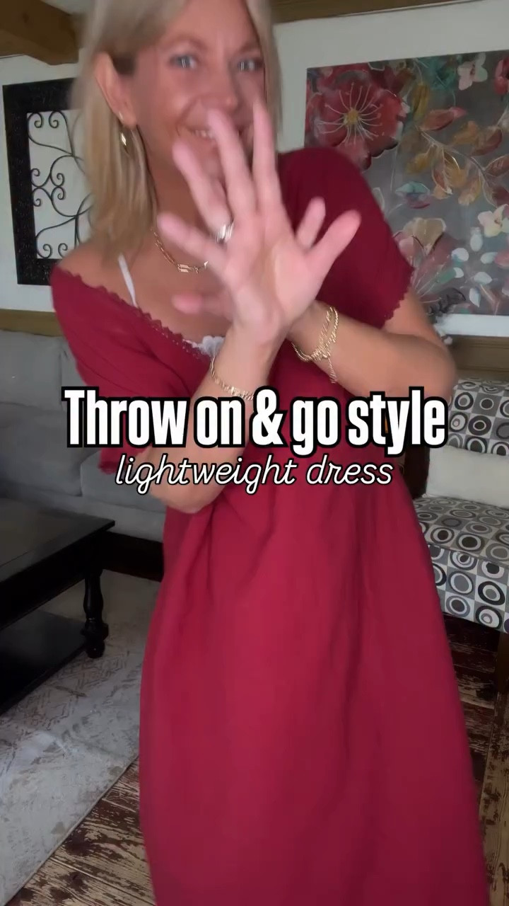 Use code 👩‍💻 Nicole20 to save 20% off my lightweight v neck dress 👗perfect for spring & summer ☀️ I love it worn slightly off shoulder with a lace bralette underneath. 

#LTKOver40 #LTKSeasonal #LTKMidsize