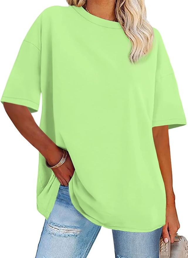 Womens Oversized Tshirt Graphic Tees Crew Neck Summer Short Sleeve Loose Fit Tops | Amazon (US)