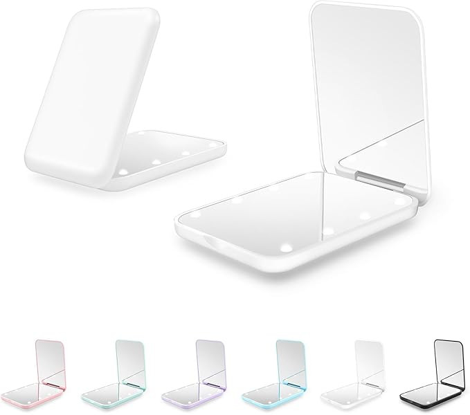 Compact Mirror, 1X/3X Magnification LED Pocket Mirror with Nternal BIattery, Mini Mirror for Purs... | Amazon (US)