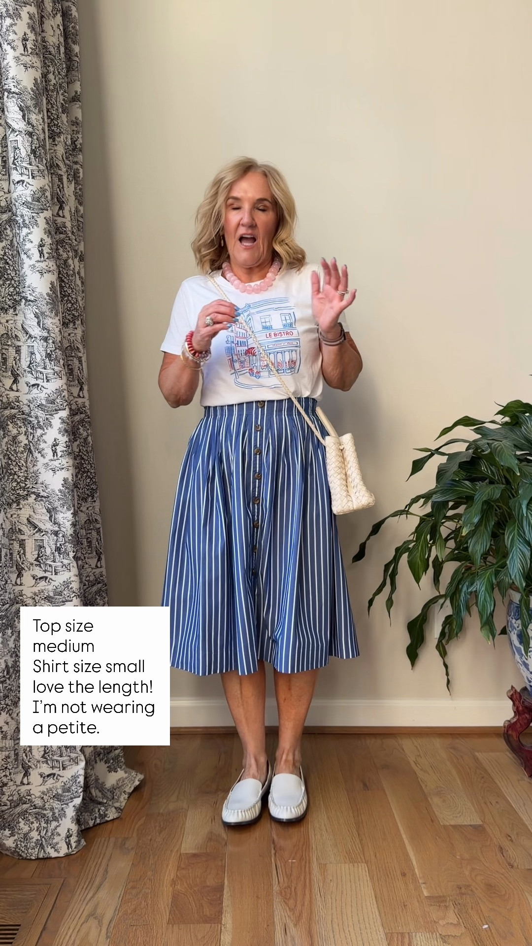 Skirt size small
Tee size medium 
Use code NANETTE20 on my bracelet stack. Only wearing the links and purple in this outfit 

#LTKOver40 #LTKSeasonal #LTKSaleAlert