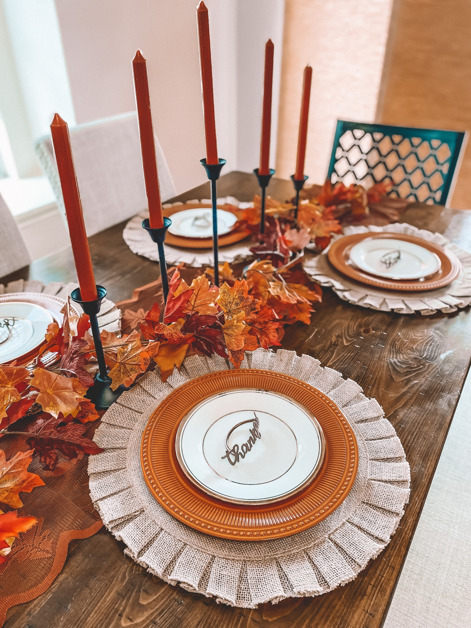 Fall decor // fall home decor // kitchen decor // fall kitchen table // fall dining room table decor // place settings // fall candles // fall home decor 

#LTKSeasonal #LTKhome #LTKunder100