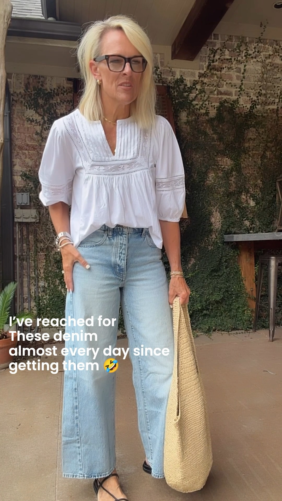 These jeans are perfection!!! 
@jcrew 
Wearing 27 fit tts 
And this cute cute summer top too!

#LTKgrwm #LTKOver40 #LTKSeasonal