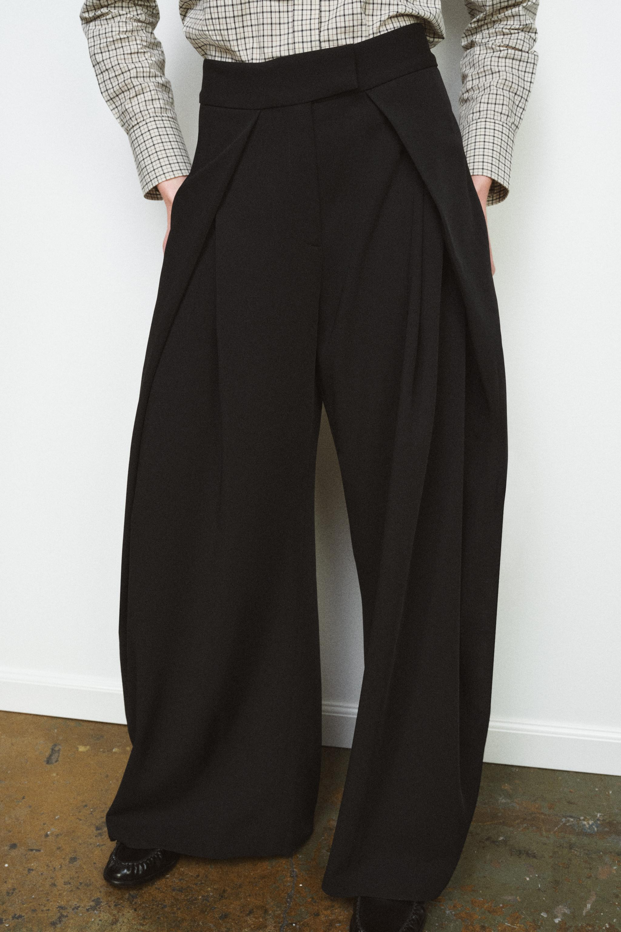 ZW COLLECTION WIDE LEG PINSTRIPE PANTS | Zara US