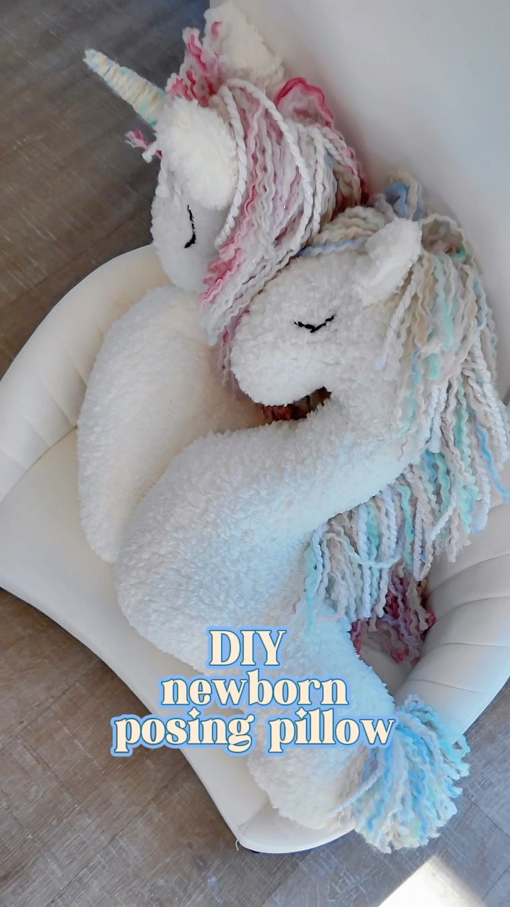 DIY newborn unicorn/horse posing pillow 🦄🐴☁️🌈 #DIY #newbornphotoshoot 

#LTKKids #LTKBaby #LTKFamily