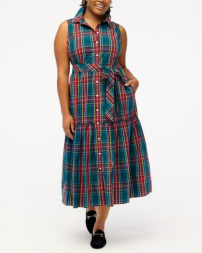 Sleeveless tartan shirtdress | J.Crew Factory