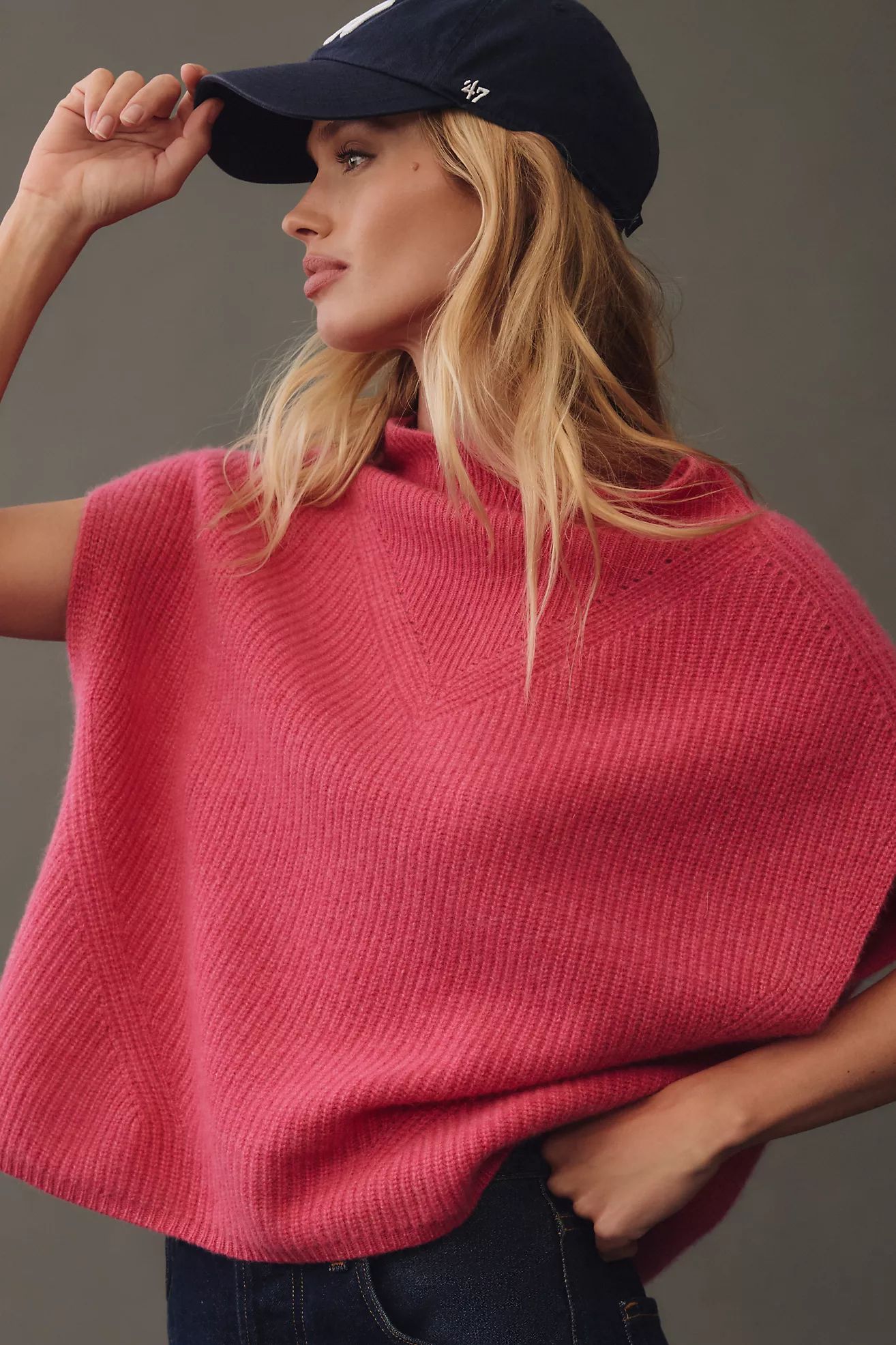 The Enza Oversized Ribbed Cashmere Sweater Vest | Anthropologie (US)