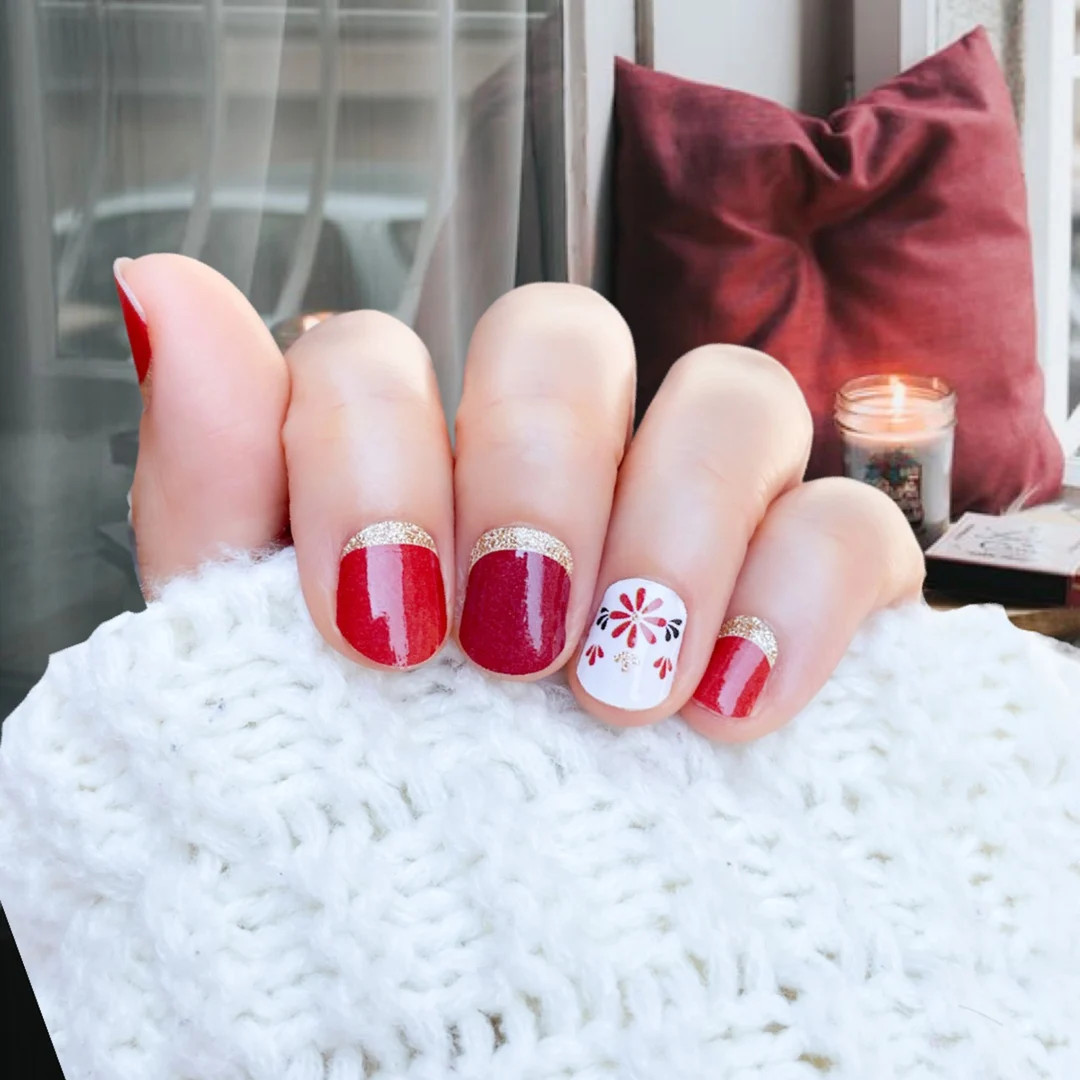 Antique Floral Fall Nail Wraps Nail Polish Stickers Nail Strips - Etsy | Etsy (US)