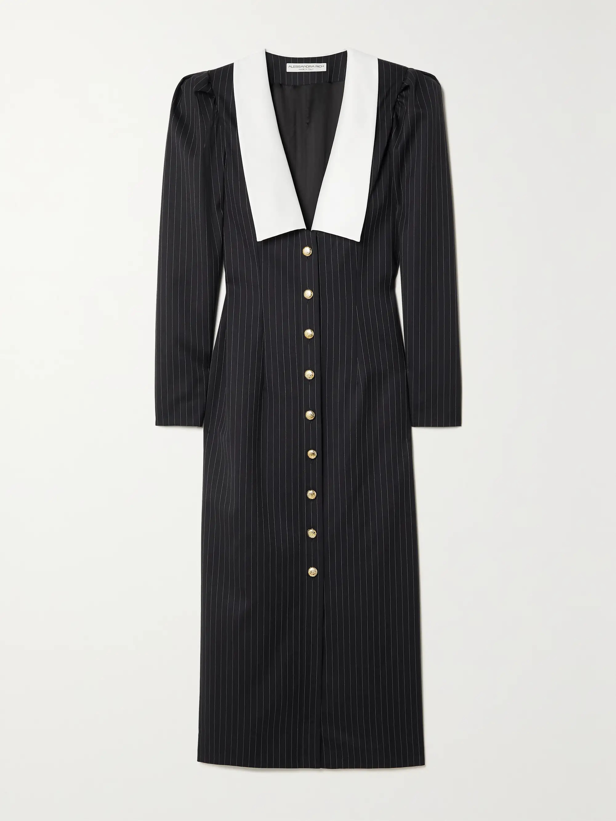 Pinstriped wool-blend twill midi dress | NET-A-PORTER (US)