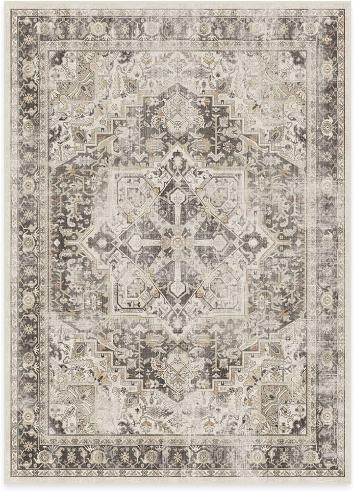 RUGGABLE Kamran Washable Rug - Perfect Vintage Washable Area Rug for Living Room, Kitchen, Bedroom,  | Amazon (US)