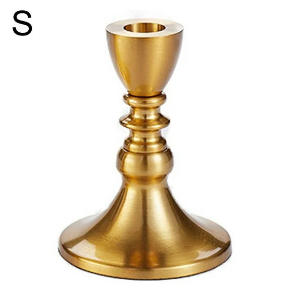 1Pc Gold Taper Candle Holder, Short Skinny Brass Candlestick Holders, Vintage Small Low Metal Can... | Walmart (US)