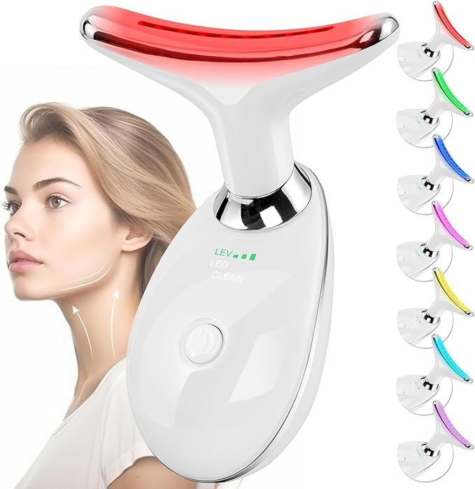 Facial Massager Face and Neck, Face 𝖲 culpting Wand Tool with 7 Color - Birthday, Christmas, M... | Amazon (US)