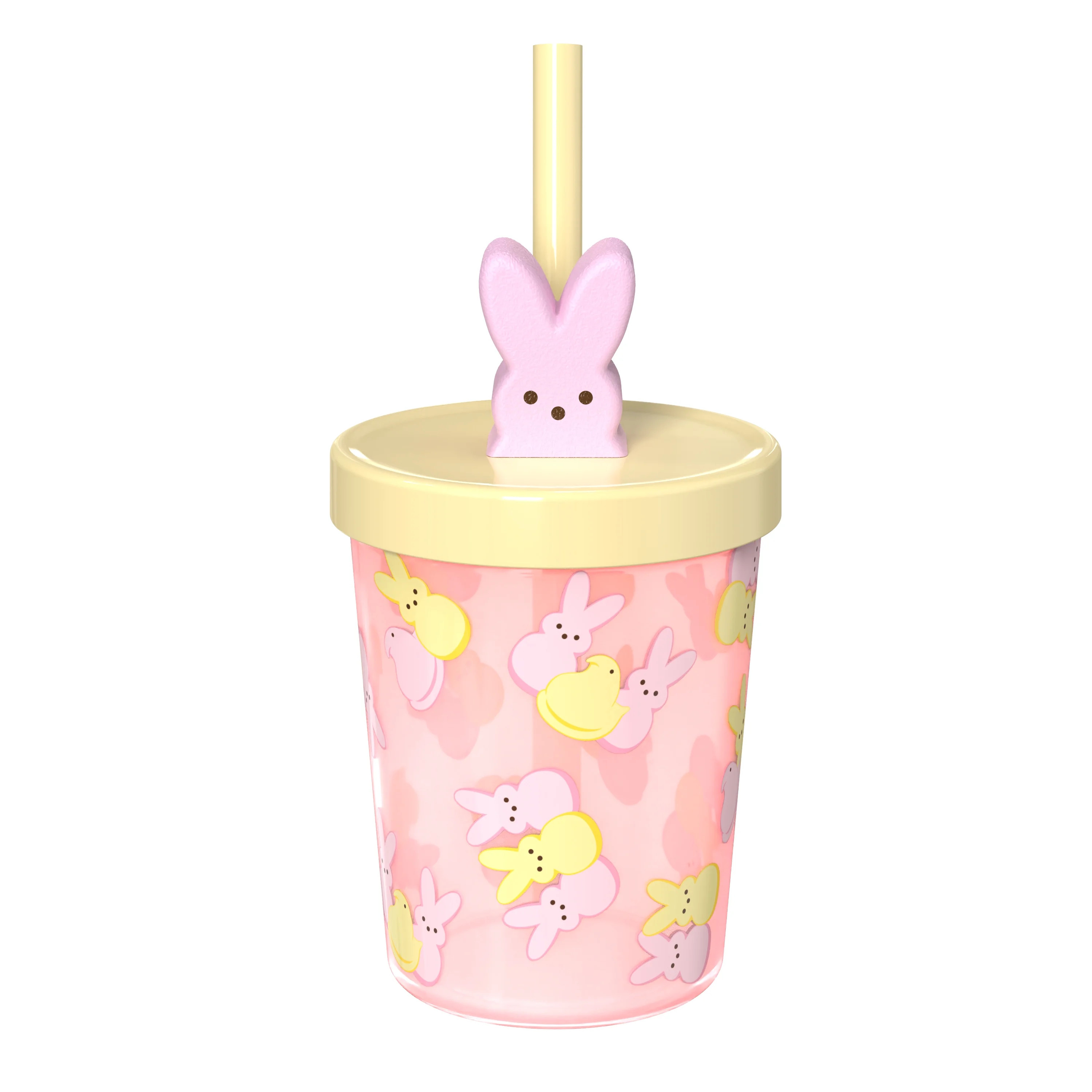 Zak Designs 13oz Peeps Durable Plastic Buddy Sip - Pink Toss Pattern | Walmart (US)