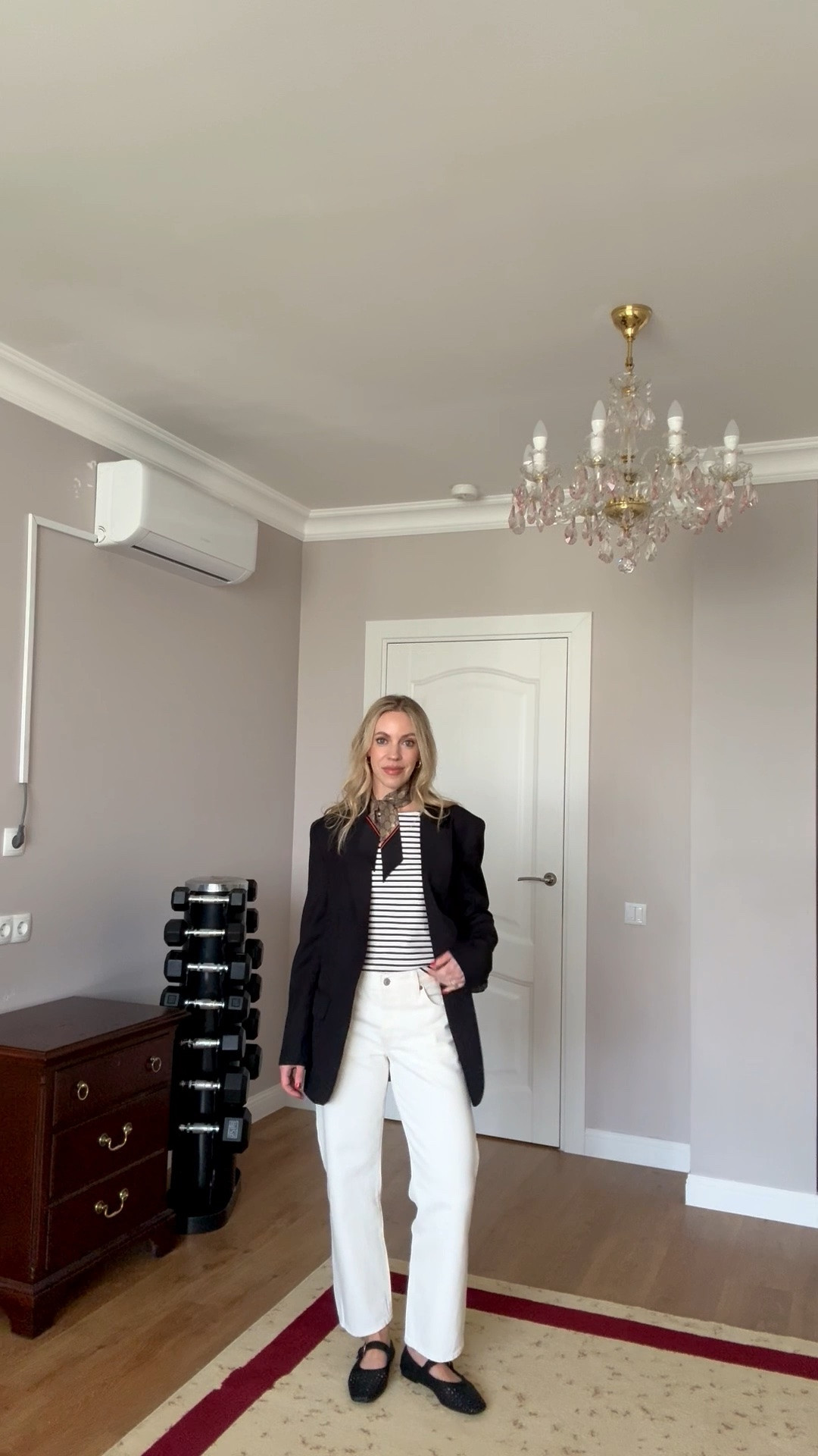 Business casual workwear, striped top, silk scarf, @levi baggy white jeans, style over 40

#LTKWorkwear #LTKSeasonal #LTKSaleAlert