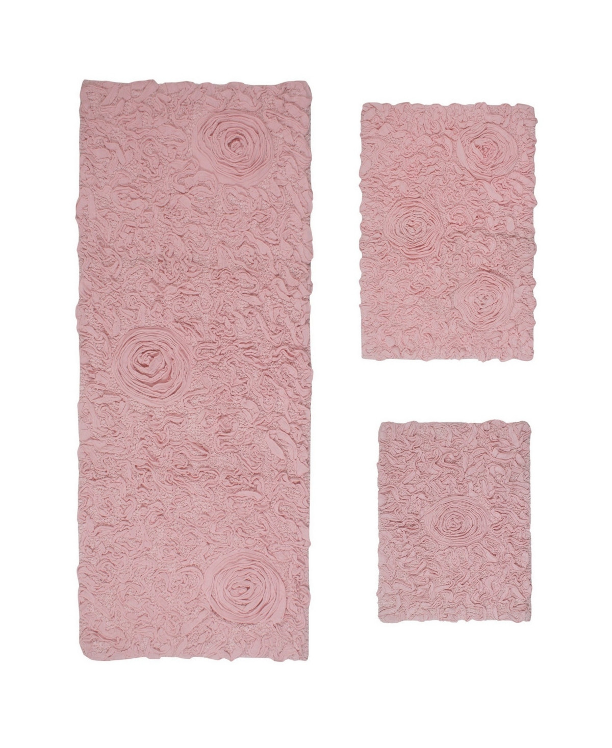 Home Weavers Bell Flower 3-Pc. Bath Rug Set - Pink | Macy's