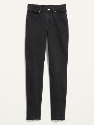 High-Waisted OG Straight Cut-Off Black Ankle Jeans for Women | Old Navy (US)