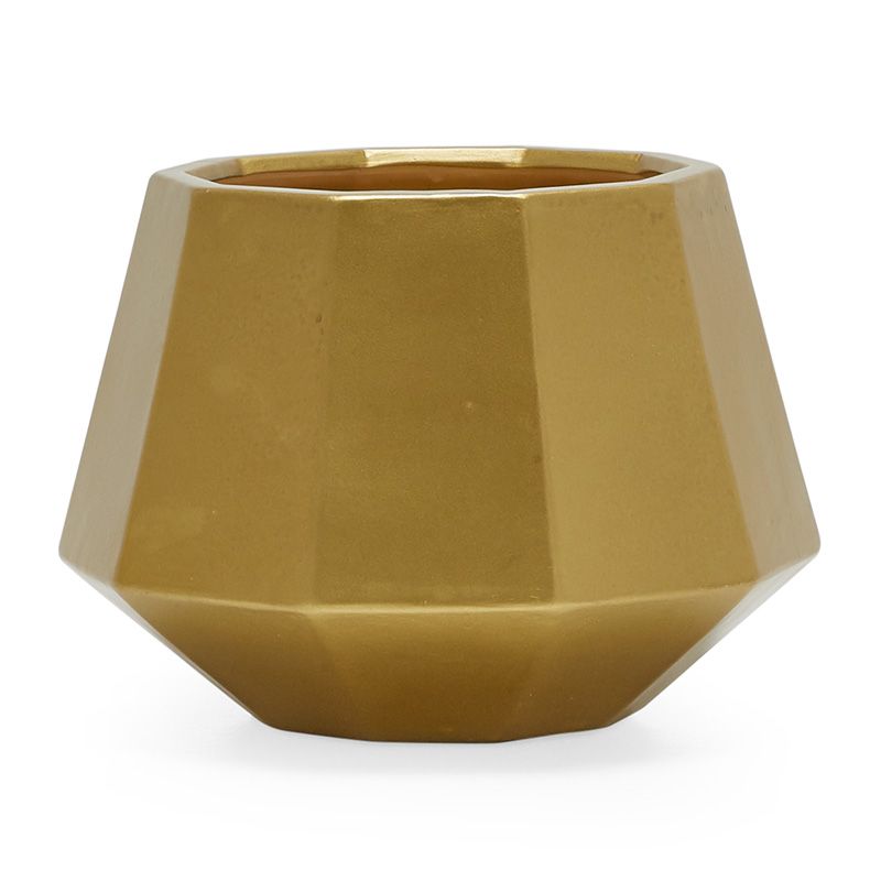 MoDRN Glam Gold Faceted Ceramic Planter | Walmart (US)