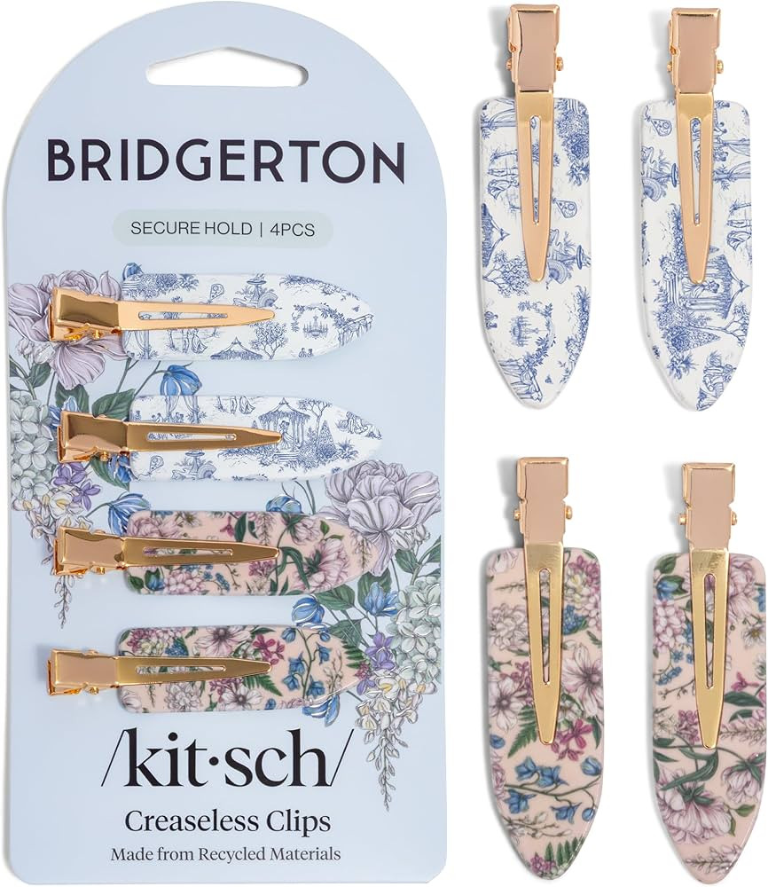 Bridgerton x Kitsch Creaseless Hair Clips for Women - No Crease, No Bend Hair Clips for Styling, ... | Amazon (US)