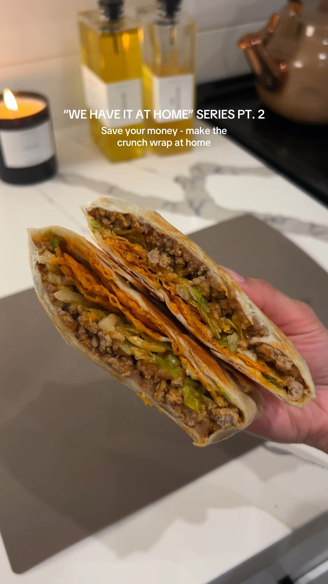 Save your money and make the Crunchwrap at home - featuring my favorite Caraway pan from @Wayfair 🌮 

Summer’s right around the corner, so I skipped the nacho cheese and sour cream to keep it on the “healthier” side ☺️

#easyrecipe #crunchwrap #homemade #mealideas #fyp


#LTKfoodie #LTKHome
