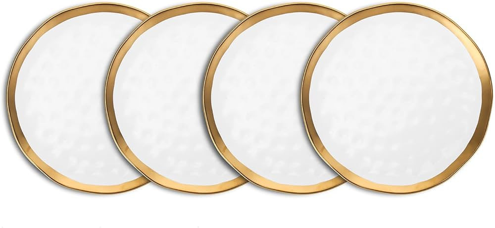 Stone lain Porcelain Dish Set, 4 Dinner Plates, Florian - White | Amazon (US)