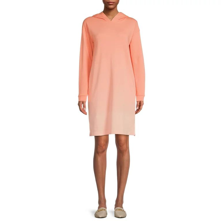 Time and Tru Women's Ombre Sweatshirt Hoodie Dress | Walmart (US)