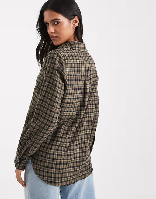 New Look check long sleeve shirt in green pattern | ASOS | ASOS (Global)