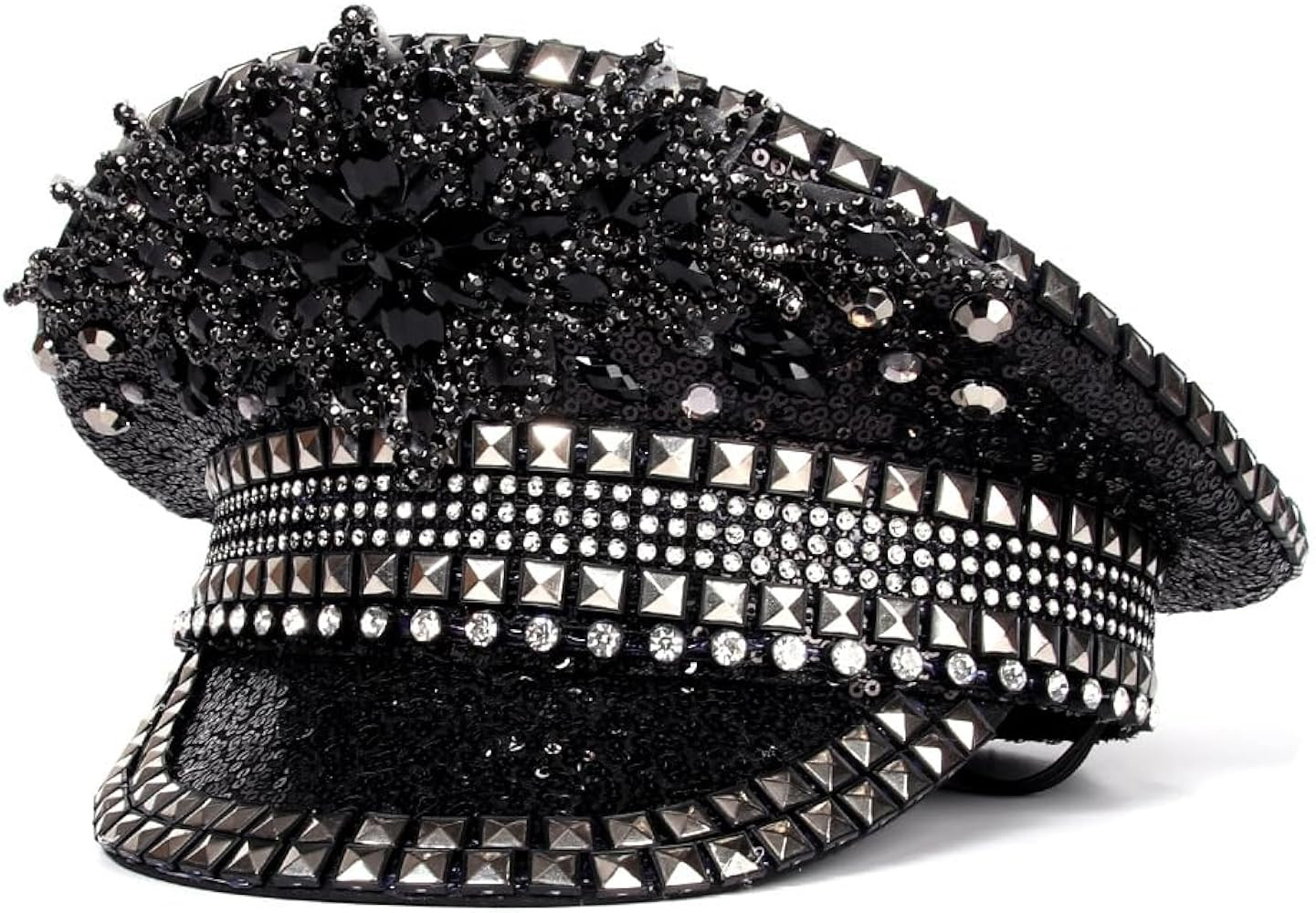 Glitter Bride Hat Full Sequin Decor Sparkly Bridal Women Captain Hat - Disco Hat Rave Bachelorett... | Amazon (US)
