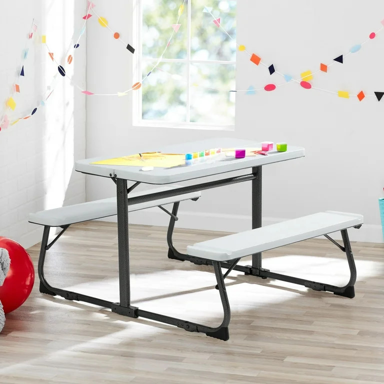 Your Zone Folding Kid's Picnic Activity Table for Ages 3-8, White | Walmart (US)
