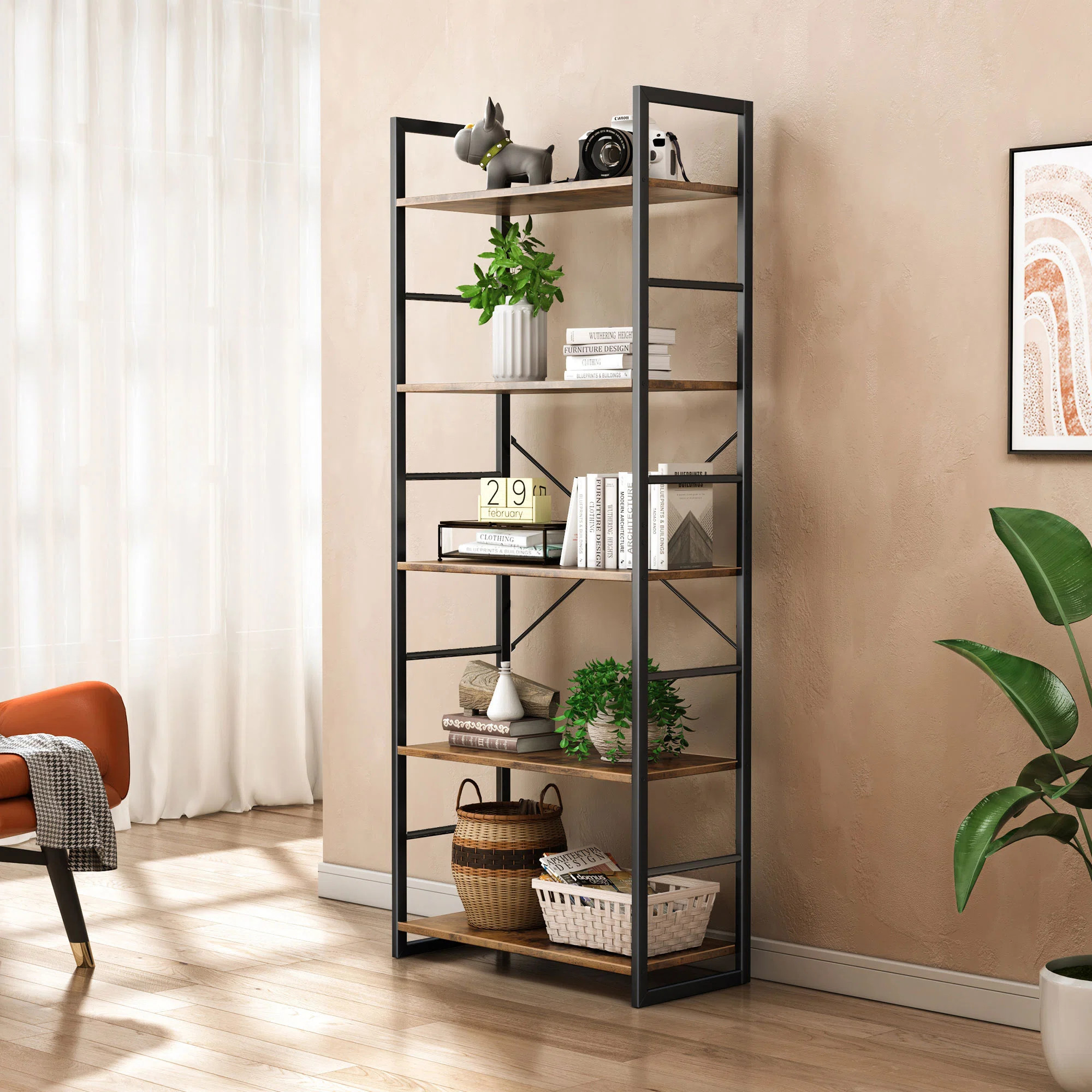 Landrienne 62.2" H x 23.6" W Standard 5-Shelf Bookcase | Wayfair North America